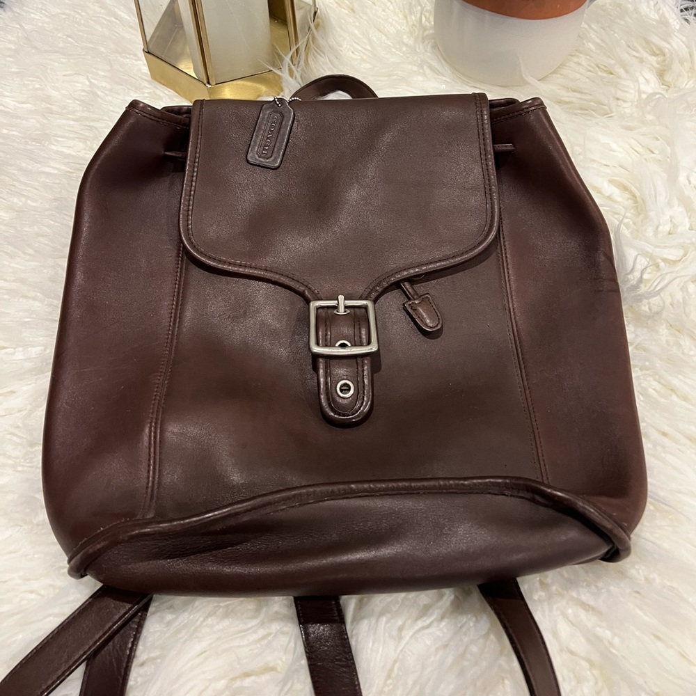 Vintage Coach 9064 authentic leather backpack! Nickel hardware- rarely used!